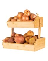 Little Storage Bamboo 2-Tier Fruit & Veggie Basket