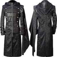 Plague Doctor Plus Size Retro Vintage Punk  Gothic Medieval 18th Century Coat Masquerade Men's Jacquard Costume Vintage Cosplay Party Long Sleeve Coat Masquerade miniinthebox - thumbnail