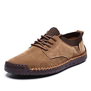 Men's Loafers  Slip-Ons Business Classic Wedding Office  Career Microfiber Handmade Non-slipping Khaki Green Black Fall miniinthebox