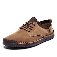 Men's Loafers  Slip-Ons Business Classic Wedding Office  Career Microfiber Handmade Non-slipping Khaki Green Black Fall miniinthebox - thumbnail