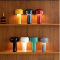 Mushroom Shaped Cordless Rechargeable Desk Lamp Indoor Bedroom Living Room Restaurant Atmosphere Type-C 3-Level Dimming Lamp Lightinthebox