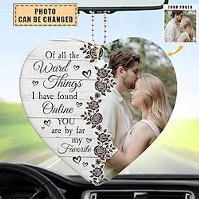 Personalized Ceramic Photo Ornament,Car Ornament ,Valentine's Day Gift, You Are By Far My Favorite - Family Gift miniinthebox
