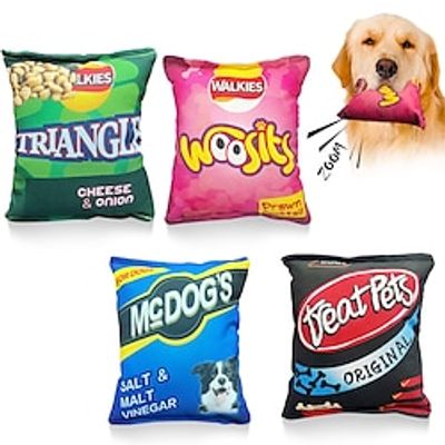 Squeaky Dog Toys for Boredom and Stimulating Puppy Chew Toys for Teething Dog Toys for Small Dogs Medium Breed Dog Birthday Toy Stuffed Dog Toys Interactive Plush Dog Toys Snack Lightinthebox