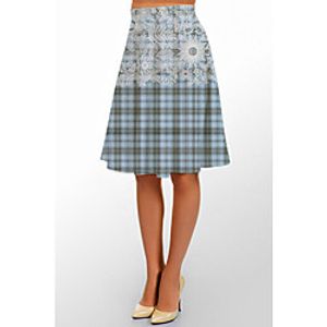 Women's Party Evening Festival Elegant Vintage Capris Skirts Plaid Checkered Floral / Botanical Ruffle Print Blue Blushing Pink Khaki miniinthebox
