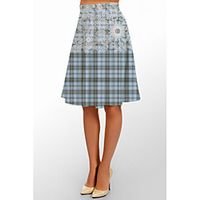 Women's Party Evening Festival Elegant Vintage Capris Skirts Plaid Checkered Floral / Botanical Ruffle Print Blue Blushing Pink Khaki miniinthebox - thumbnail
