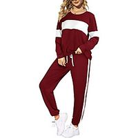 Women's Sweatsuit 2 Piece Set Side Stripe Drawstring Hoodie Color Block Leopard Sport Athleisure Clothing Suit Long Sleeve Warm Breathable Soft Comfortable Everyday Use Street Casual Daily Outdoor Lightinthebox - thumbnail