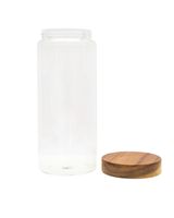 Little Storage Co 2 Liter Acacia Wood Glass Jar