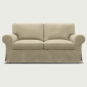 IKEA Ektorp 2 Seat Sofa Cover Cotton Twill Regular Fit With Piping Machine Washable miniinthebox