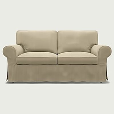 IKEA Ektorp 2 Seat Sofa Cover Cotton Twill Regular Fit With Piping Machine Washable miniinthebox