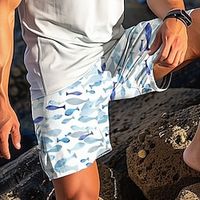 Carefree Interlude X Joshua Jo Men's School of Fish Printed Vacation Beach Board Shorts Lightinthebox