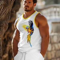 Men's Tank Top Vest Top Graphic Parrot Crew Neck Sports Outdoor Casual Sleeveless Print Clothing Apparel Sports Fashion Daily Lightinthebox