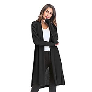 amazon cross-border autumn commuter knitted long-sleeved fashion solid color long cardigan sweater coat for women Lightinthebox