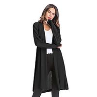 amazon cross-border autumn commuter knitted long-sleeved fashion solid color long cardigan sweater coat for women Lightinthebox - thumbnail