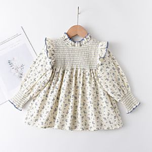Kids Girls' Shirt Long Sleeve Floral Print Children Tops Basic White miniinthebox