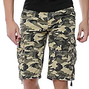 Men's Cargo Shorts Shorts Leg Drawstring 6 Pocket Camouflage Comfort Outdoor Daily Going out Cotton Blend Fashion Streetwear Wine Army Green Lightinthebox