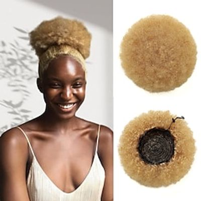chignons Hair Bun Synthetic Hair Hair Piece Hair Extension Afro Curly Water Wave New Year Daily Daily Wear Golden Brown#12 Lightinthebox