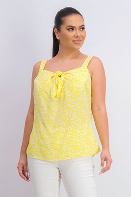 Womens Sleeveless Top Yellow/White Womens Sleeveless Top Yellow/White