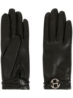 Hermès pre-owned H plaque leather gloves - Black - thumbnail