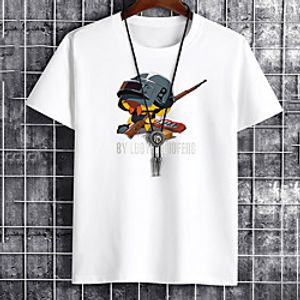 Men's Unisex Tee T shirt Hot Stamping Graphic Prints Soldier Letter Plus Size Print Short Sleeve Casual Tops Cotton Basic Fashion Designer Big and Tall White Black Khaki miniinthebox