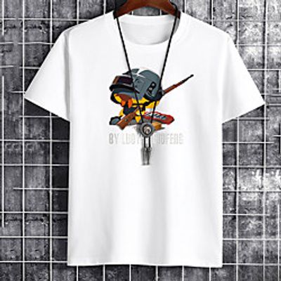 Men's Unisex Tee T shirt Hot Stamping Graphic Prints Soldier Letter Plus Size Print Short Sleeve Casual Tops Cotton Basic Fashion Designer Big and Tall White Black Khaki miniinthebox