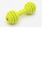 For Pet Rubber Bite Resistance Dumbell Dog Toy For Small Dogs - bright yellow green color