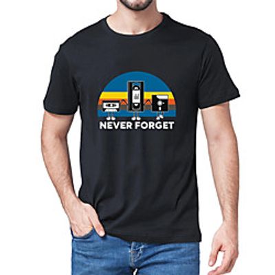 Men's Unisex Tee T shirt Shirt Hot Stamping Graphic Prints Letter Plus Size Print Short Sleeve Casual Tops Cotton Basic Fashion Designer Big and Tall Round Neck White Wine Black / Summer miniinthebox