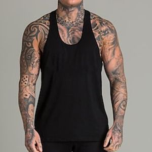 Men's Tank Top Vest Top Racer Back Tank Top Plain U Neck Sport Daily Sleeveless Clothing Apparel Stylish Casual Muscle Workout miniinthebox
