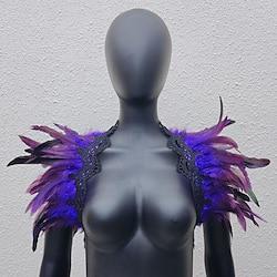 Punk Gothic Masquerade Shawls Feather Cape Witch Women's Feather Halloween Performance Party / Evening Shawl Lightinthebox