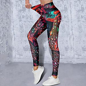 21Grams Women's High Waist Yoga Pants Cropped Leggings Tummy Control Butt Lift Red Yoga Fitness Gym Workout Winter Sports Activewear High Elasticity Skinny  Athletic  Athleisure Lightinthebox
