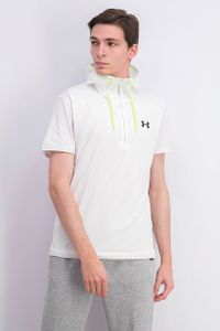 Mens Sleeveless Sports Hoodie  White/Lime Green