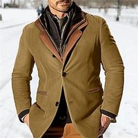 Men's Lightweight Jacket Casual Jacket Suede Jacket Outdoor Daily Wear Windproof Pocket Fall Plain Fashion Streetwear Standing Collar Regular Black Navy Blue Brown Khaki Coffee Jacket Lightinthebox - thumbnail