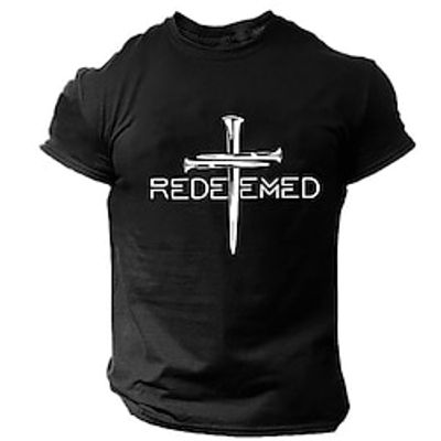 Letter Faith Black White Red T shirt Tee Men's Graphic Cotton Blend Shirt Sports Classic Shirt Short Sleeve Comfortable Tee Sports Outdoor Holiday Summer Fashion Designer Clothing S M L XL XXL XXXL Lightinthebox
