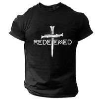 Letter Faith Black White Red T shirt Tee Men's Graphic Cotton Blend Shirt Sports Classic Shirt Short Sleeve Comfortable Tee Sports Outdoor Holiday Summer Fashion Designer Clothing S M L XL XXL XXXL Lightinthebox - thumbnail