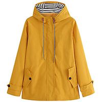 Women's Waterproof Hooded Rain Jacket Hoodie Jacket Hiking Jacket Raincoat Outdoor Windproof Quick Dry Lightweight Casual Windbreaker Trench Coat Top Camping Hunting Fishing Yellow Black Breathable miniinthebox - thumbnail