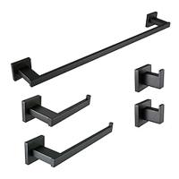 5-Piece Bathroom Hardware Set Classic Wall Mounted Bathroom Accessories Set SUS304 Stainless Steel Towel Bar Sets 23.6 Towel Rack for Bathroom Towel Holder Set Black and Gold Brushed Nickel Lightinthebox