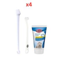 Trixie Dental Hygiene Set for Cats (Pack of 4)