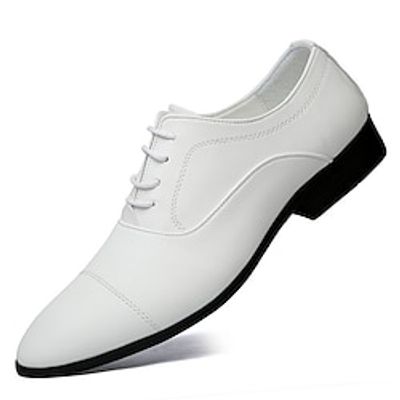 Men's Oxfords Formal Shoes Dress Shoes British Style Plaid Shoes Casual British Wedding Daily PU Comfortable Slip Resistant Loafer Black White Spring Fall Lightinthebox