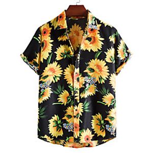Men's Shirt 3D Print Graphic Prints Print Short Sleeve Vacation Tops Beach Black miniinthebox
