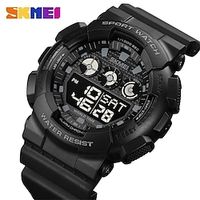 SKMEI Military Watch For Men LED Light Display World Time Watch 5Bar Digital Waterproof Wristwatch Sport Count Down Chrono Clock miniinthebox - thumbnail