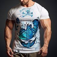 Graphic Skull Skeleton Daily Designer Retro Vintage Men's 3D Print T shirt Tee Sports Outdoor Holiday Going out T shirt White Red Blue Short Sleeve Crew Neck Shirt Spring  Summer Clothing Apparel S Lightinthebox - thumbnail