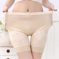 Comfortable Seamfree Lace-trim Jacquard Stretchy Breathable Boyshorts For Women