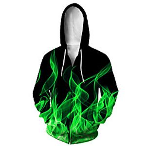 Men's Zip Up Hoodie Sweatshirt Animal 3D Casual Daily 3D Print Casual Hoodies Sweatshirts  Green miniinthebox