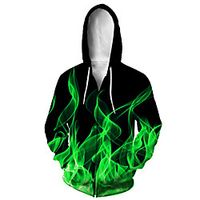 Men's Zip Up Hoodie Sweatshirt Animal 3D Casual Daily 3D Print Casual Hoodies Sweatshirts  Green miniinthebox - thumbnail