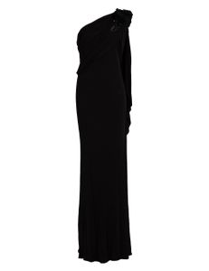 One Shoulder Flower Dress - Black One Shoulder Flower Dress - Black