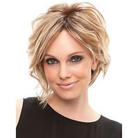 Short Ombre Blonde Wavy Bob Wigs for White Women Chin Length Blonde Highlight Bob Wig with Brown Roots Natural Looking Synthetic Daily Party Wig Lightinthebox