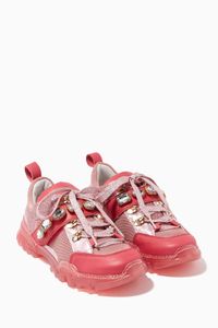 Maxi Rhinestones Leather Sneakers