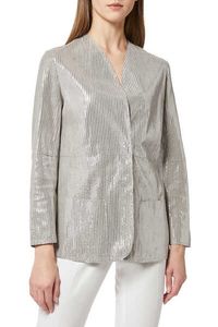 Lurex Stripe Leather Jacket