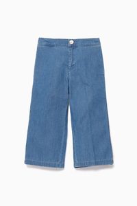 Blue-Denim Cropped Striped Jeans Blue-Denim Cropped Striped Jeans