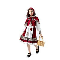 Little Red Riding Hood Dress Kid's Girls' Halloween Halloween Halloween Children's Day Masquerade Festival  Holiday Terylene Red Easy Carnival Costumes Plaid  Check  Cloak Lightinthebox - thumbnail