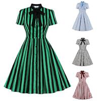 1950s Striped Cocktail Dress Dailywear Dress Flare Dress Women's Christmas Event / Party Cocktail Party Prom Dress Lightinthebox